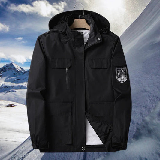Veste imperméable homme – Coupe droite – Respirante – Capuche – Multi-poches