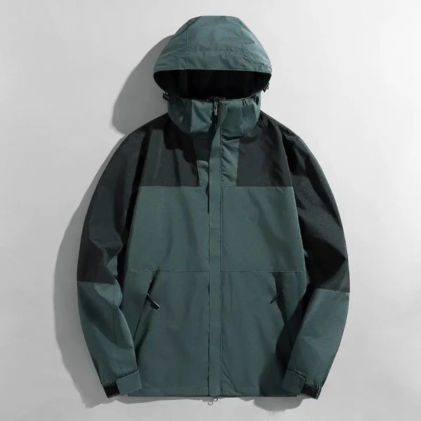 Veste homme outdoor – Coupe régulière – Imperméable – Capuche amovible – Coupe-vent
