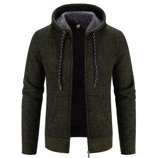Gilet à capuche homme – Coupe décontractée – Maille douce – Fermeture zippée