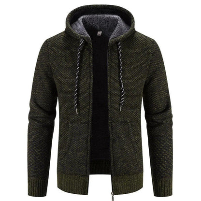 Gilet à capuche homme – Coupe décontractée – Maille douce – Fermeture zippée