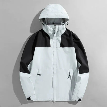 Veste homme outdoor – Coupe régulière – Imperméable – Capuche amovible – Coupe-vent