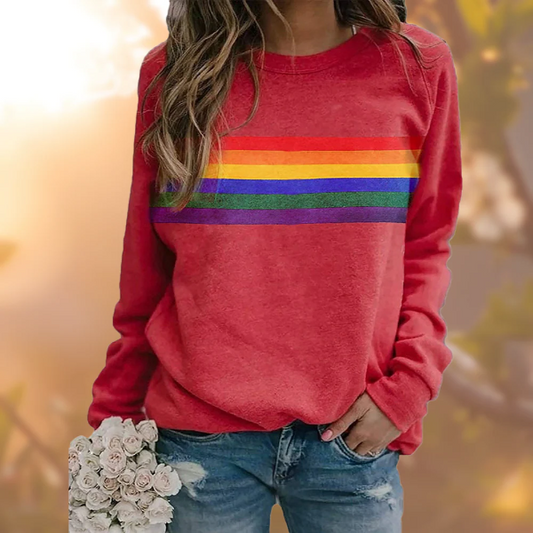 Pull femme – Coupe ample – Maille douce – Col rond – Rayures décontractées