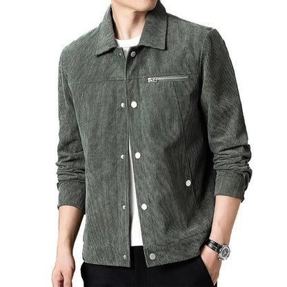 Veste homme – Coupe régulière – Velours côtelé – Poche poitrine zippée – Boutonnée