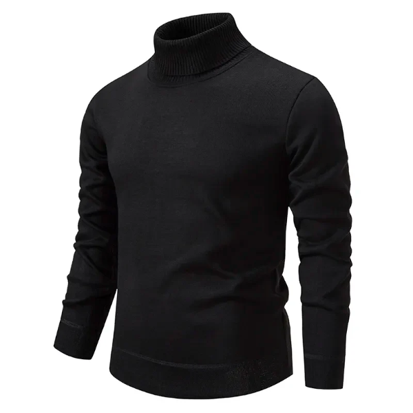Pull à col roulé homme – Coupe slim – Coton doux – Finitions côtelées – Style épuré