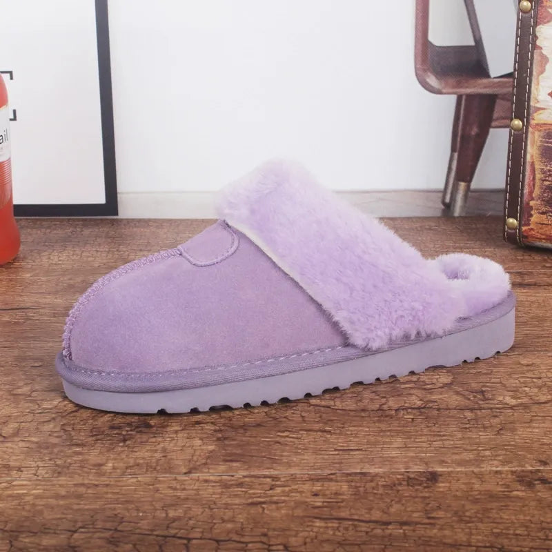 Pantoufles femme – Cuir vachette – Doublure moelleuse – Semelle confort intérieur