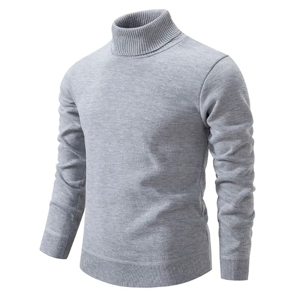 Pull à col roulé homme – Coupe slim – Coton doux – Finitions côtelées – Style épuré
