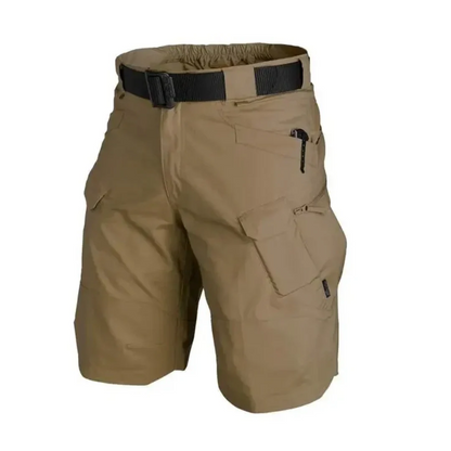 Short cargo homme – Coupe décontractée – Tissu respirant – 6 poches zippées – Ceinture intégrée