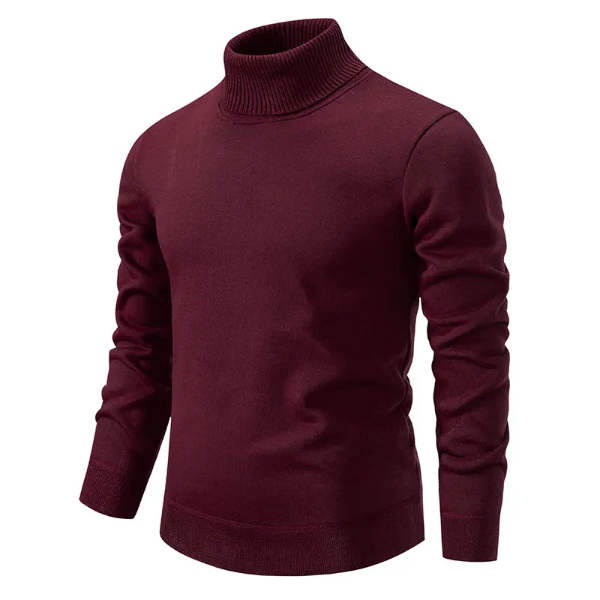 Pull à col roulé homme – Coupe slim – Coton doux – Finitions côtelées – Style épuré