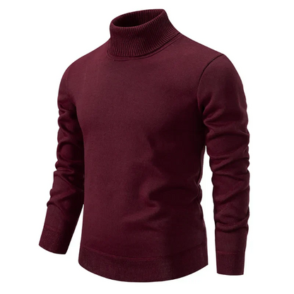 Pull à col roulé homme – Coupe slim – Coton doux – Finitions côtelées – Style épuré