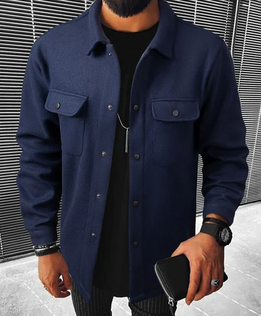 Veste homme – Coupe décontractée – Boutonnage frontal – Poches poitrine – Style casual