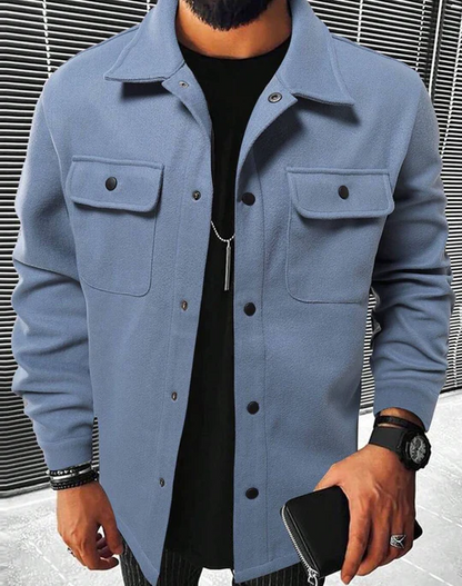 Veste homme – Coupe décontractée – Boutonnage frontal – Poches poitrine – Style casual