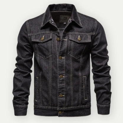 Veste trucker homme – Coupe ajustée – Denim respirant – Poches poitrine et côtés