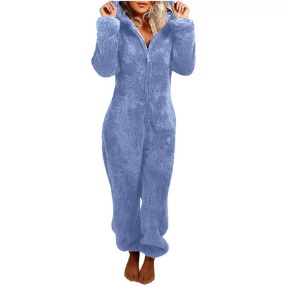 Combinaison Femme à Capuche – Texture Douce Molletonnée – Coupe Ample Longue