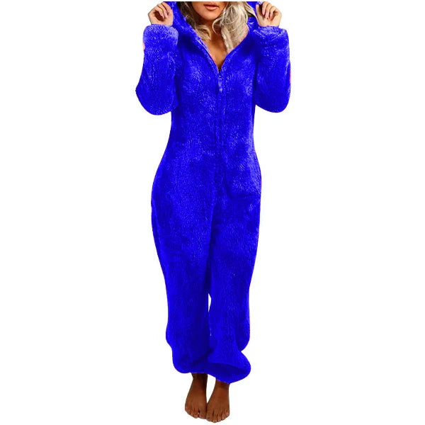 Combinaison Femme à Capuche – Texture Douce Molletonnée – Coupe Ample Longue