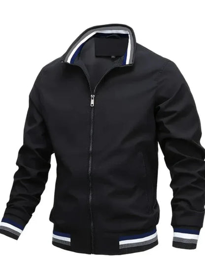 Veste homme – Coupe régulière – Tissu léger respirant – Col montant zippé