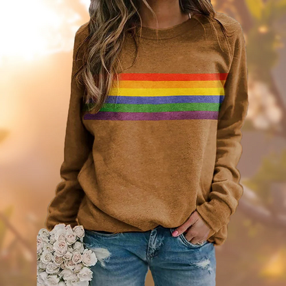 Pull femme – Coupe ample – Maille douce – Col rond – Rayures décontractées