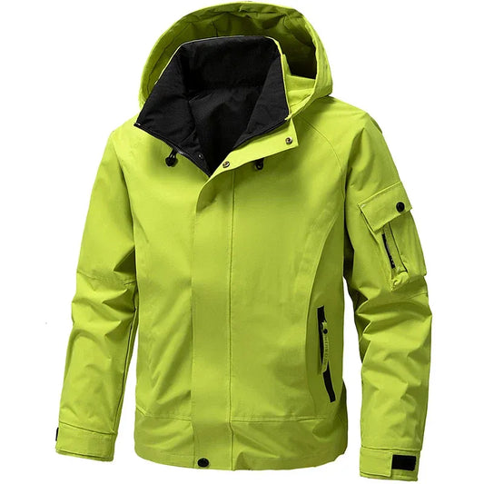 Homme Veste - Mélange Tissé - Coupe Régulière - Col montant avec capuche réglable