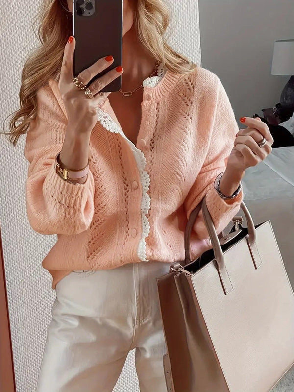 Gilet femme – Maille légère – Coupe décontractée – Col en V – Boutonnage devant