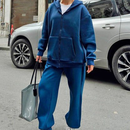 Sweat à capuche femme – Coupe oversize – Coton doux – Zippé avec poches