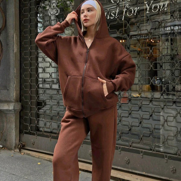 Sweat à capuche femme – Coupe oversize – Coton doux – Zippé avec poches