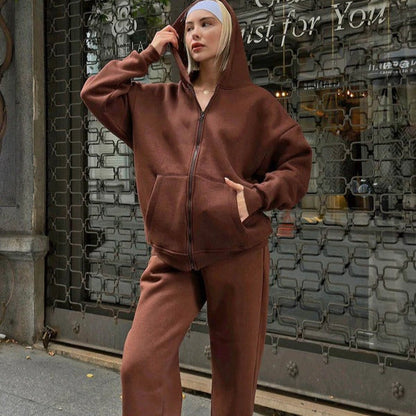 Sweat à capuche femme – Coupe oversize – Coton doux – Zippé avec poches