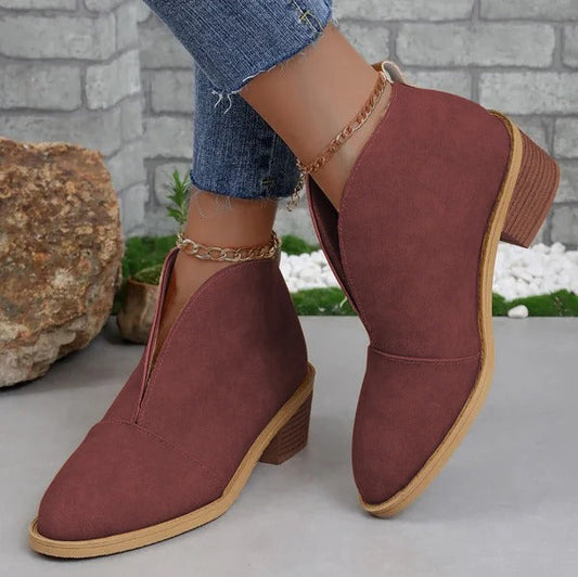 Bottines femme – Coupe fuselée élégante – Finition mate douce – Talon bloc stable