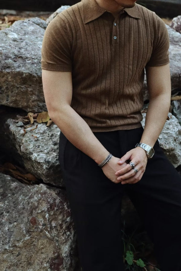 Homme Polo - Maille Fine - Coupe Slim À Régulière - Col Pointu - Manches Courtes