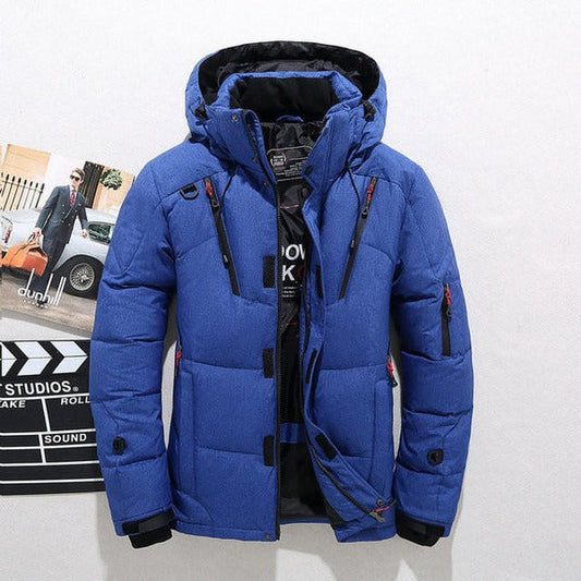 Veste homme – Coupe régulière – Matelassée imperméable – Capuche ajustable – Poches zippées