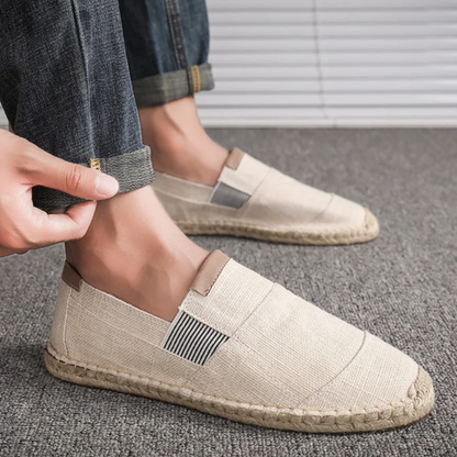 Homme Espadrilles Slip-On - Tissu Tissé - Coupe Décontractée - Basse