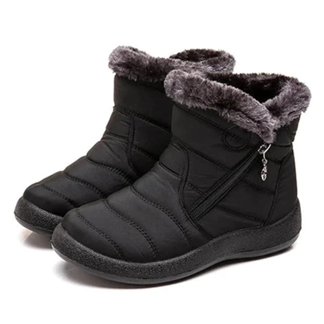 Bottines femme – Matelassées déperlantes – Doublure fourrure – Fermeture zippée