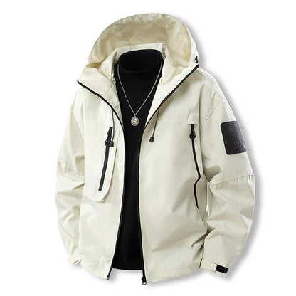 Veste homme outdoor – imperméable respirante – capuche réglable – poches à rabat