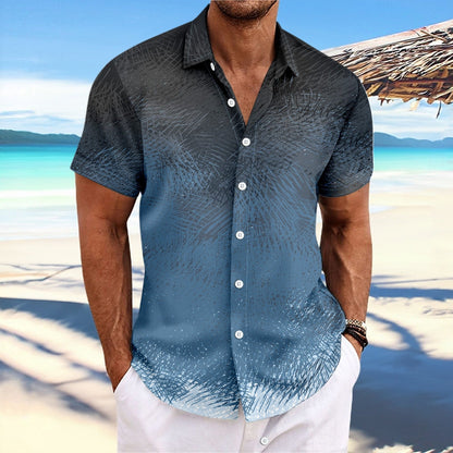 Chemise homme manches courtes – Coupe décontractée – Rayures dégradées