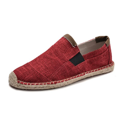 Homme Espadrilles Slip-On - Tissu Tissé - Coupe Décontractée - Basse