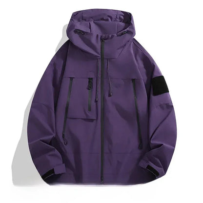 Homme Veste - Tissu Synthétique Tissé - Coupe Décontractée - Capuche - Longueur Hanche