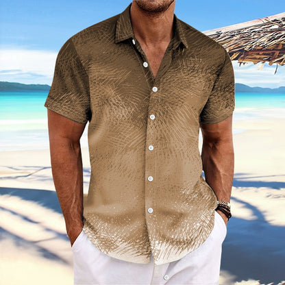 Chemise homme manches courtes – Coupe décontractée – Rayures dégradées
