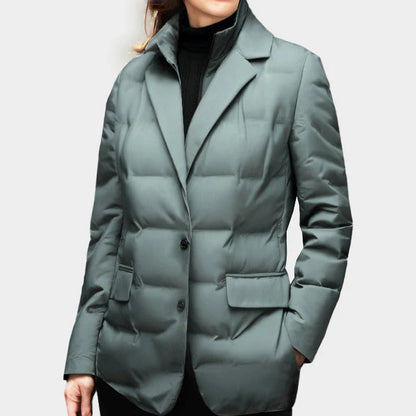 Veste coupe-vent femme – Matelassée isolante – Coupe cintrée – Fermeture 2 boutons