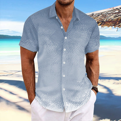 Chemise homme manches courtes – Coupe décontractée – Rayures dégradées