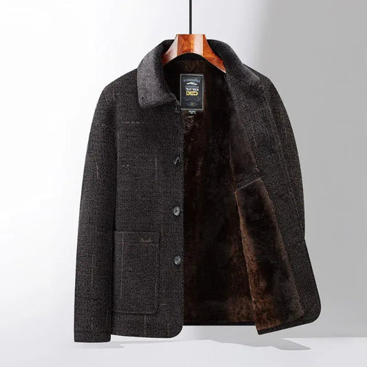 Manteau homme – Coupe classique – Longueur mi-cuisse – Laine – Boutonnage – Poches plaquées