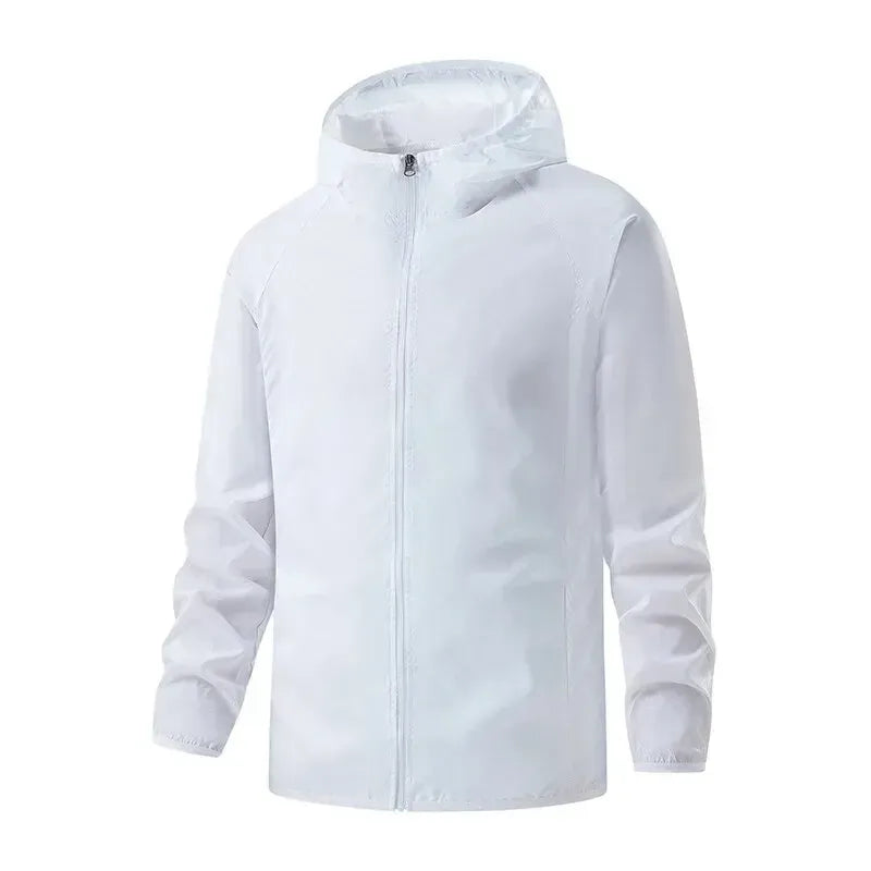 Homme Veste À Capuche - Tissu Tissé Léger - Coupe Décontractée - Manches Élastiquées