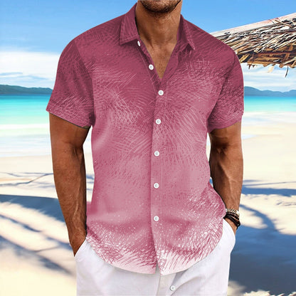 Chemise homme manches courtes – Coupe décontractée – Rayures dégradées