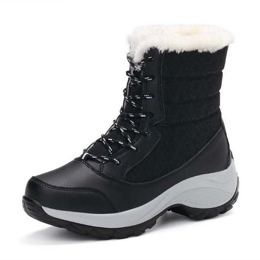 Femme Bottes Neige - Matière Synthétique - Hauteur Mi-mollet - Doublure Polaire