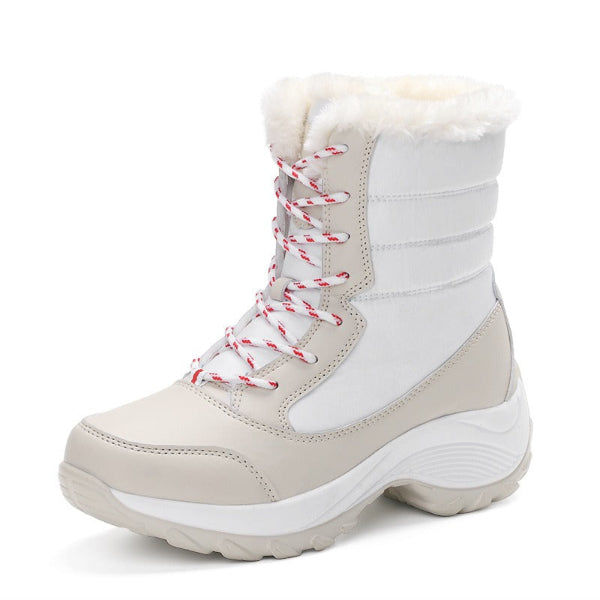 Femme Bottes Neige - Matière Synthétique - Hauteur Mi-mollet - Doublure Polaire
