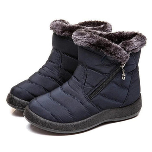 Bottines femme – Matelassées déperlantes – Doublure fourrure – Fermeture zippée