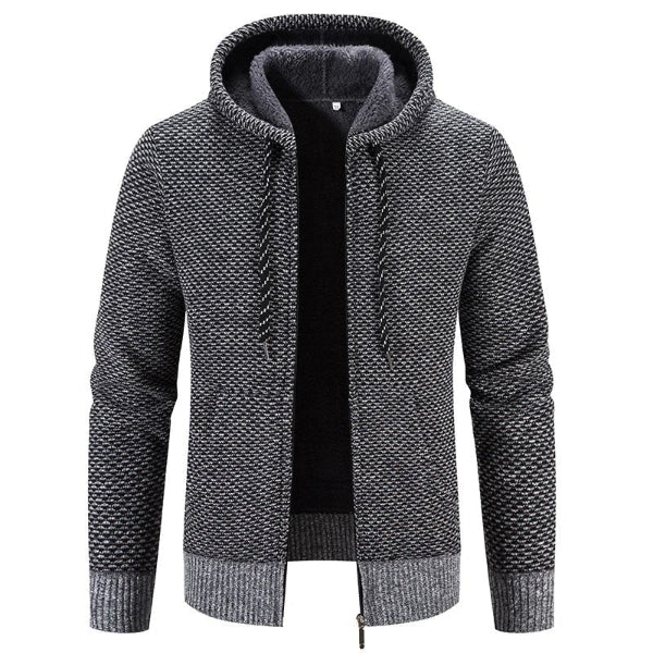 Gilet à capuche homme – Coupe décontractée – Maille douce – Fermeture zippée