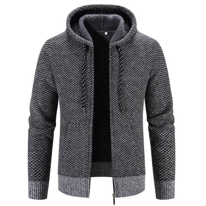 Gilet à capuche homme – Coupe décontractée – Maille douce – Fermeture zippée