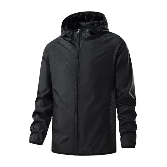 Homme Veste À Capuche - Tissu Tissé Léger - Coupe Décontractée - Manches Élastiquées