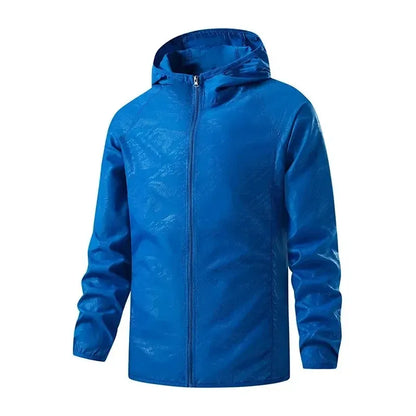 Homme Veste À Capuche - Tissu Tissé Léger - Coupe Décontractée - Manches Élastiquées