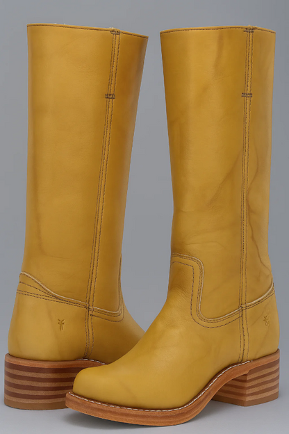 Bottes cavalières femme – Cuir lisse – Talon bloc – Coupe structurée mollet