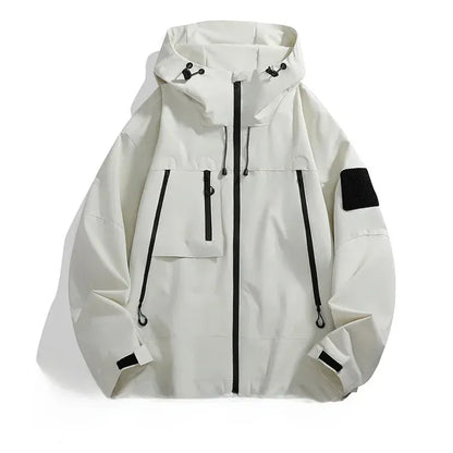 Homme Veste - Tissu Synthétique Tissé - Coupe Décontractée - Capuche - Longueur Hanche