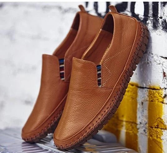 Homme Mocassins - Cuir - Design Sans Lacets - Semelle Antidérapante